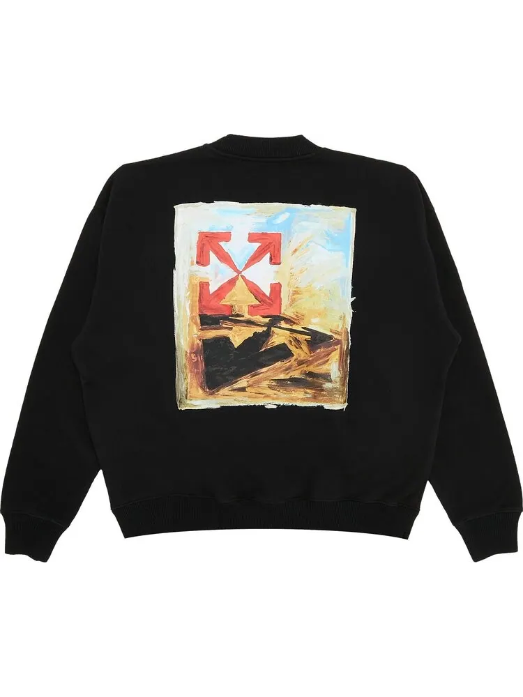 Толстовка Off-White Arrow On Canvas Skate Crewneck 'Black/Multicolor' — изображение 2 из 3, черный