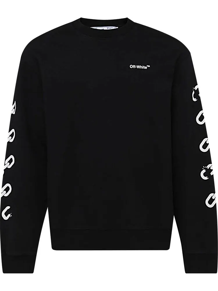 Толстовка Off-White Chain Linked Arrow Printed Sweatshirt 'Black/White' — изображение 1 из 1, черный
