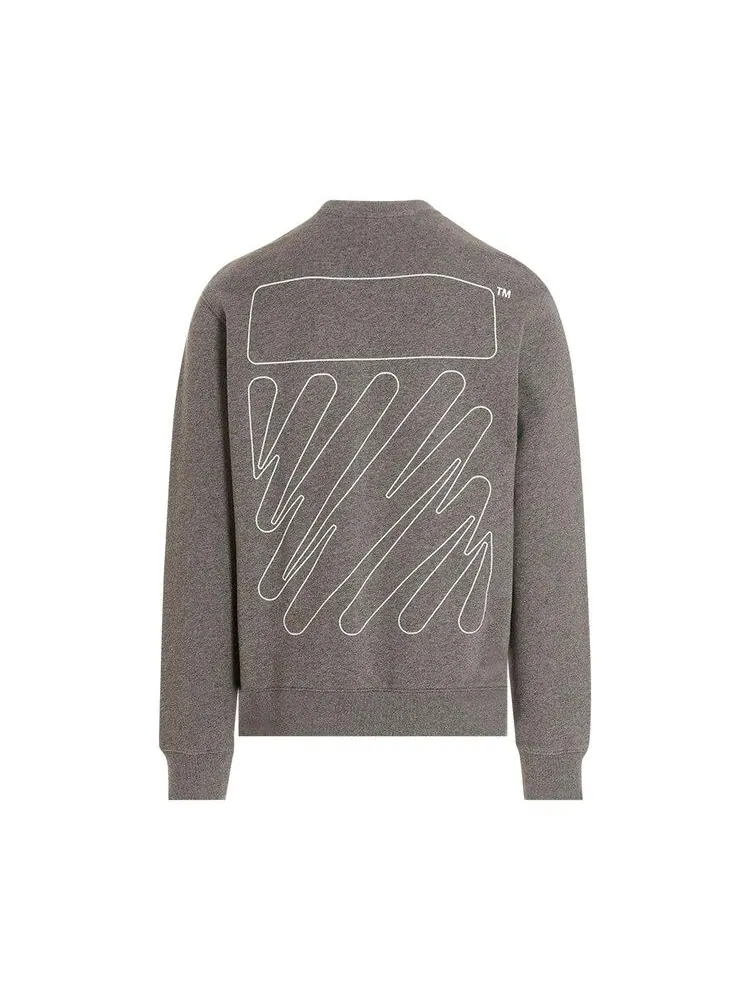Толстовка Off-White Wave Outline Diag Sweatshirt Grey — изображение 2 из 2, серый