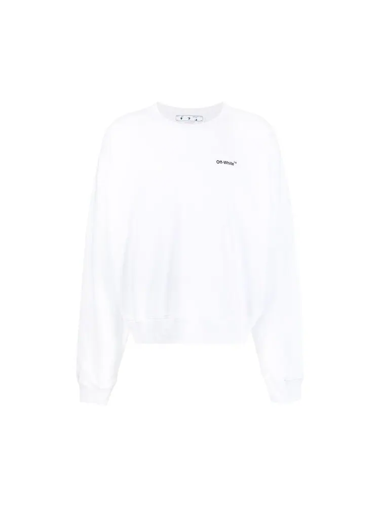 Толстовка Off-White Caravaggio Arrow Over Crewneck 'White/Black' — изображение 1 из 2, белый