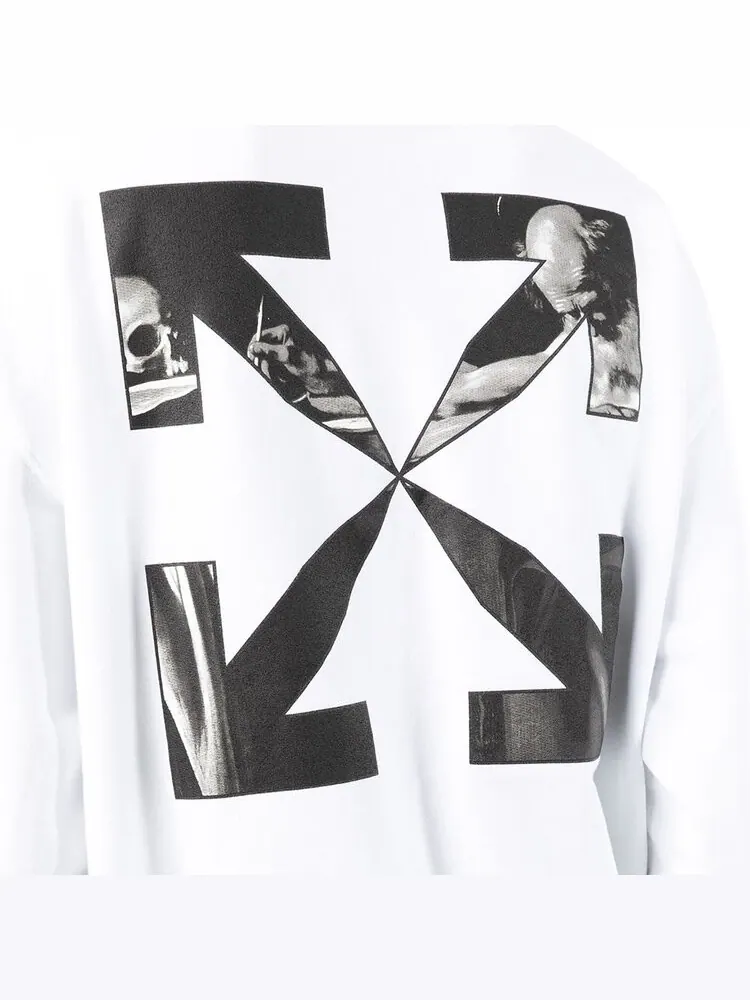 Толстовка Off-White Caravaggio Arrow Over Crewneck 'White/Black' — изображение 2 из 2, белый