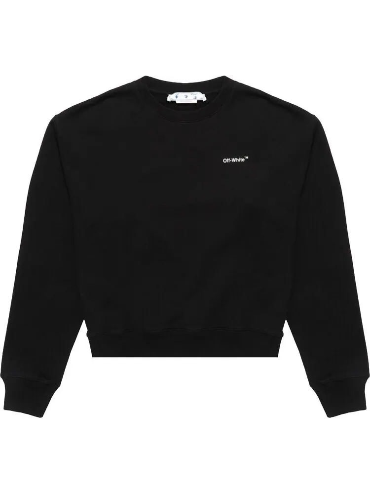 Толстовка Off-White Caravag Arrow Over Crewneck 'Black/White' — изображение 1 из 2, черный