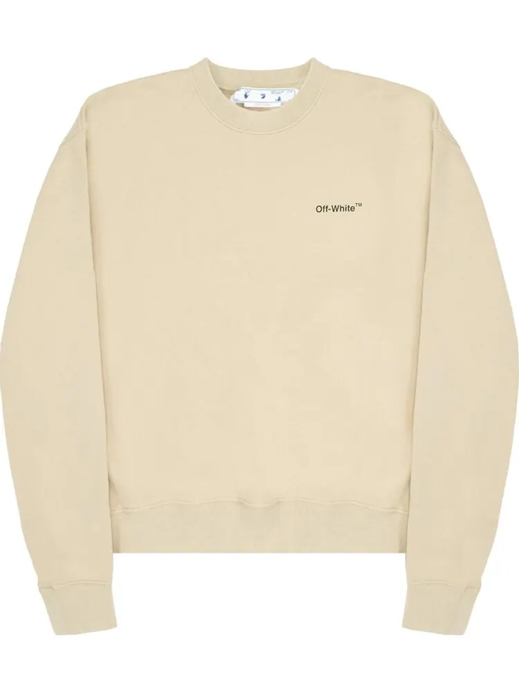 Толстовка Off-White Caravag Arrow Over Crewneck 'Dark Sand/Black' — изображение 1 из 1, загар