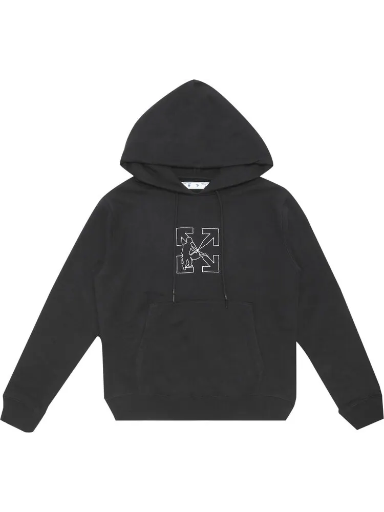 Худи Off-White Workers Logo Slim Hoodie 'Black/White' — изображение 1 из 3, черный