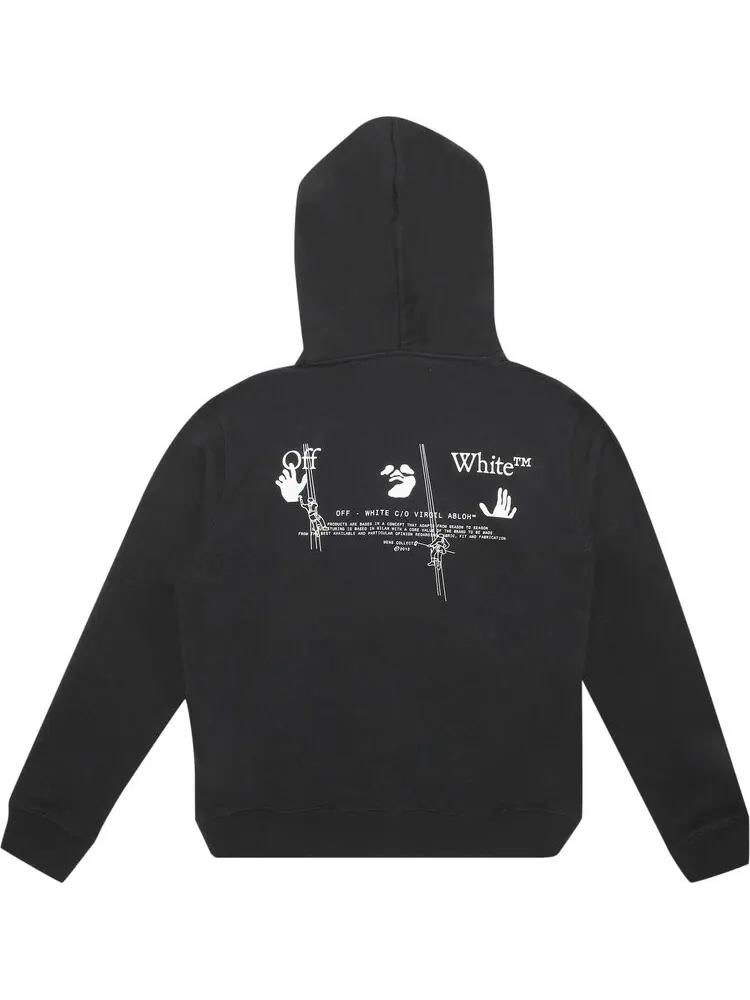 Худи Off-White Workers Logo Slim Hoodie 'Black/White' — изображение 2 из 3, черный