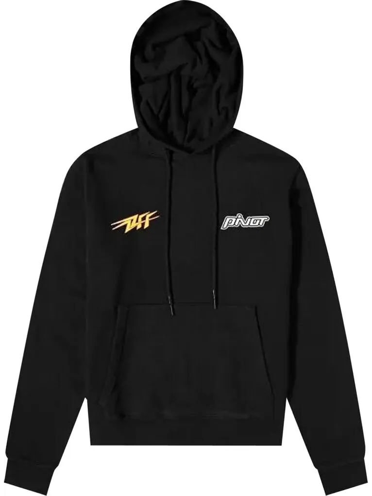 Худи Off-White Thunder Slim Hoodie 'Black/Yellow' — изображение 1 из 1, черный
