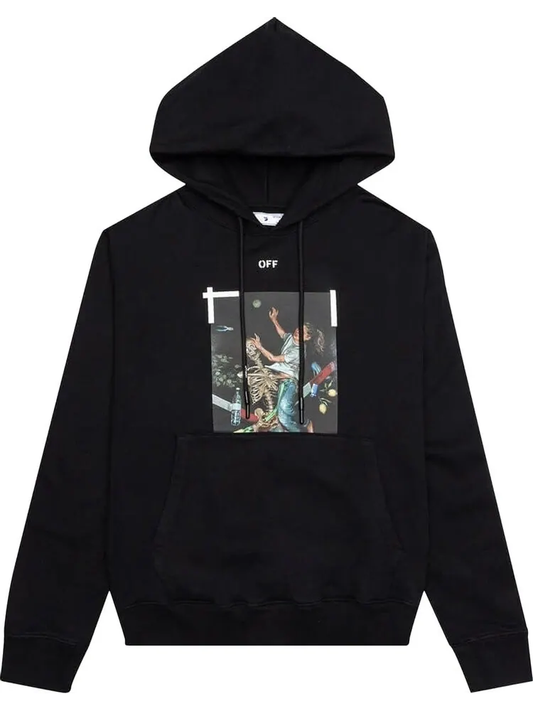 Худи Off-White Pascal Print Slim Hoodie 'Black/White' — изображение 1 из 2, черный