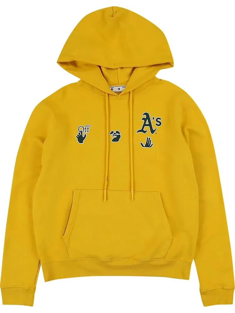 Худи Off-White MLB Oakland Athletics Hoodie 'Yellow/Blue' — изображение 1 из 2, желтый