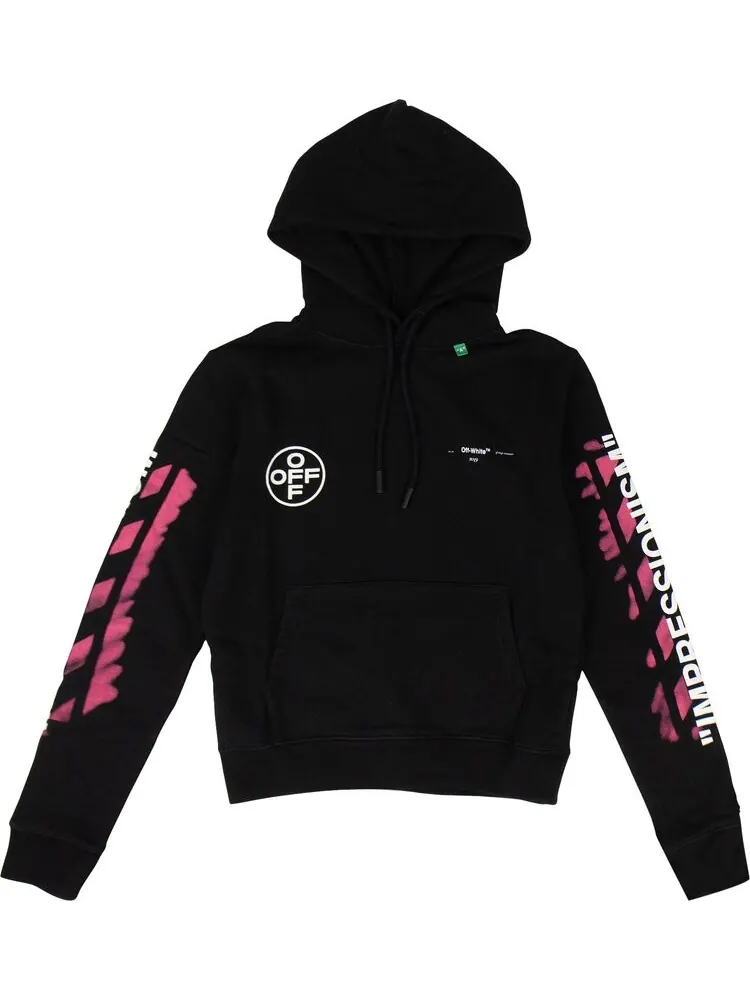 Толстовка Off-White Stencil Arrow Hooded Sweatshirt 'Black' — изображение 1 из 3, черный