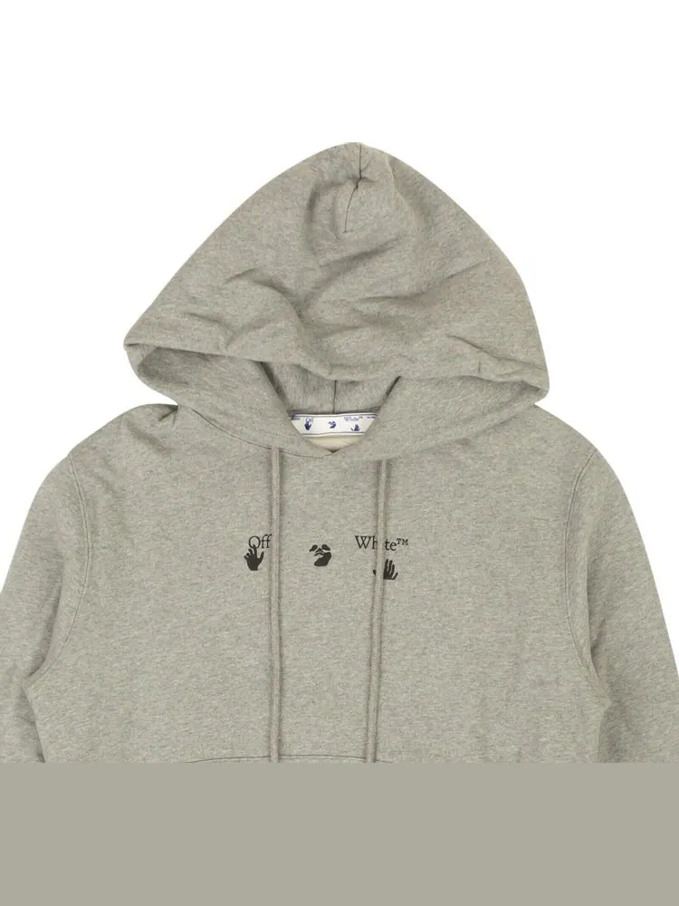 Худи Off-White Marker Slim Hoodie 'Melange Grey/Blue' — изображение 3 из 3, серый