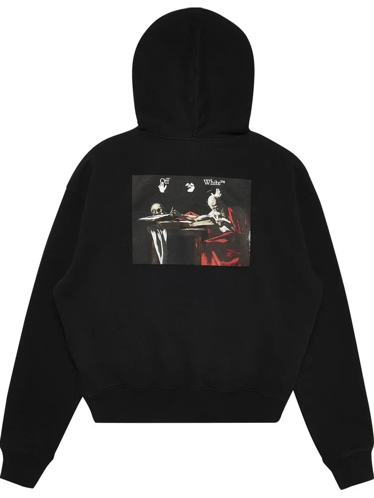 Худи Off-White Caravag Paint Over Hoodie 'Black' — изображение 2 из 3, черный