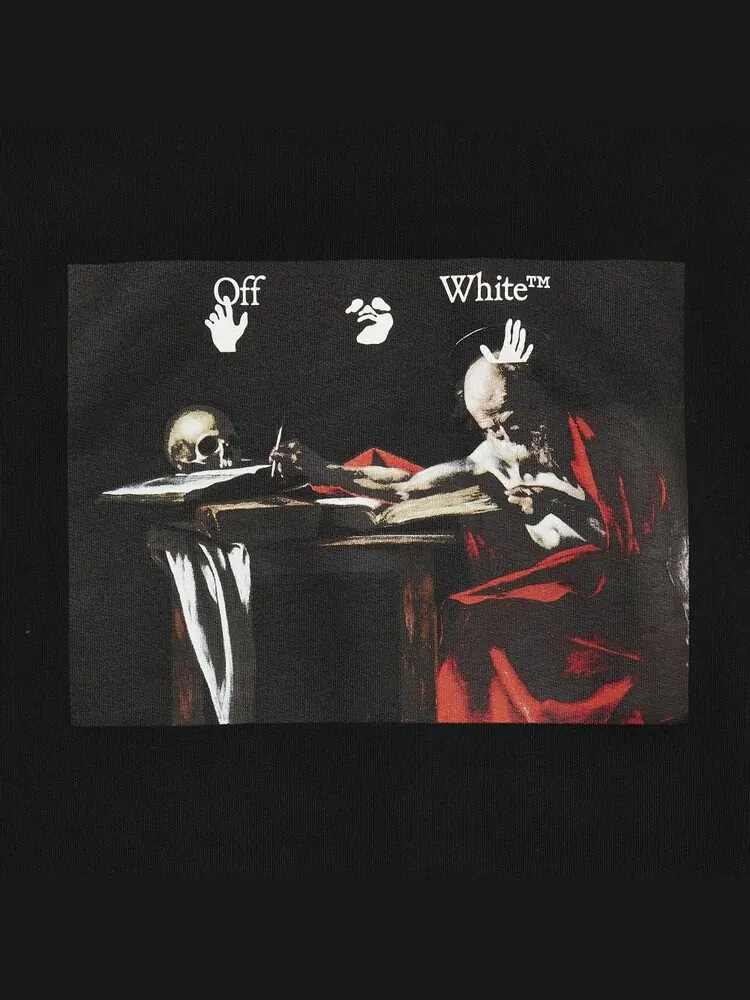 Худи Off-White Caravag Paint Over Hoodie 'Black' — изображение 3 из 3, черный