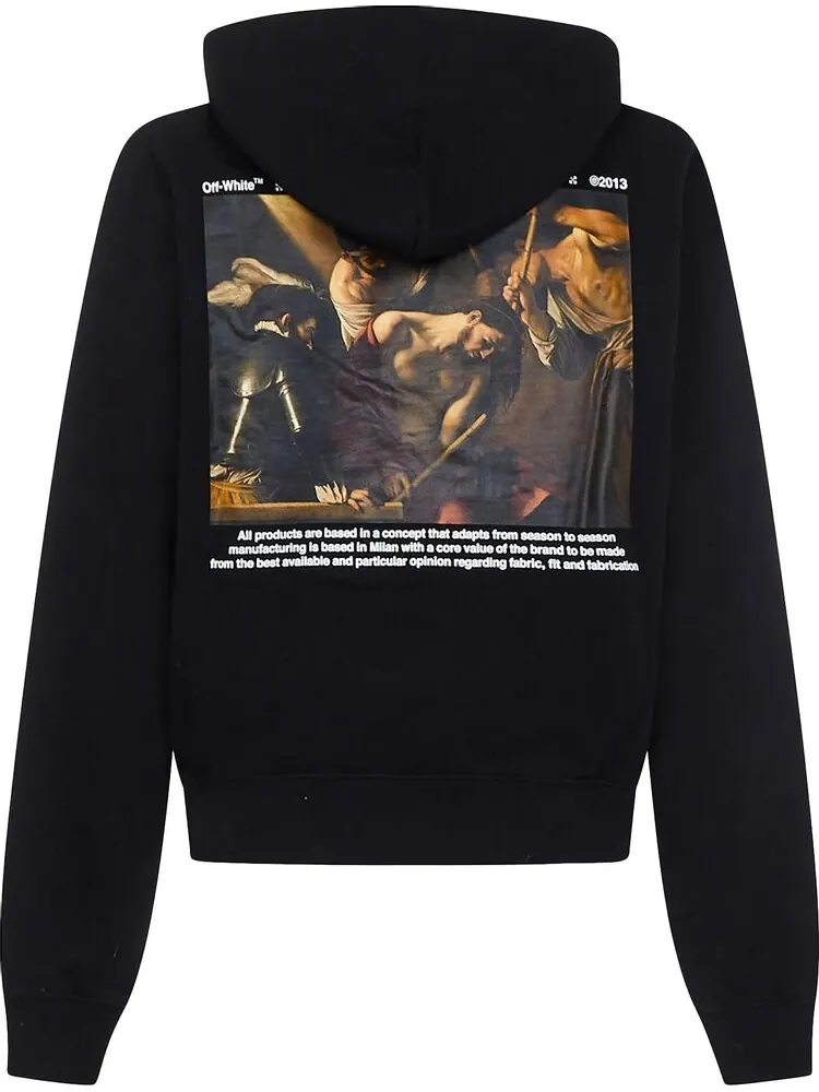 Худи Off-White Caravaggio Crowning Over Hoodie 'Black/White' — изображение 2 из 3, черный