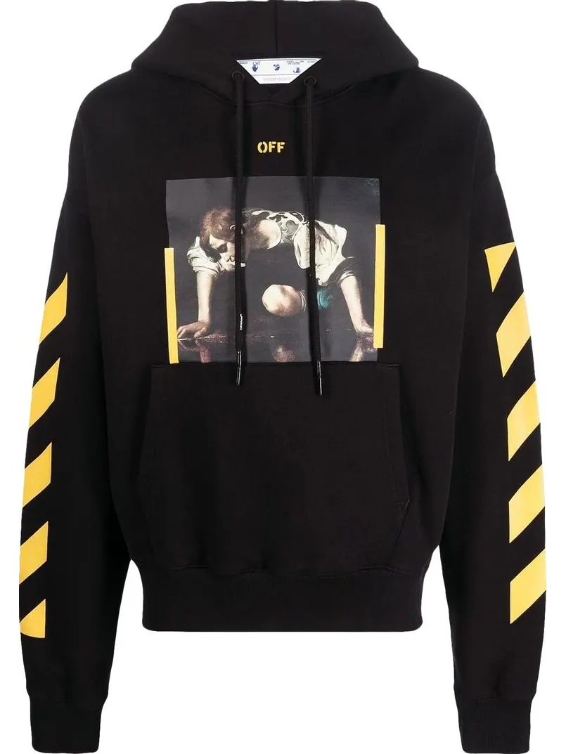 Худи Off-White Caravaggio Print Hoodie 'Black/Yellow' — изображение 1 из 1, черный