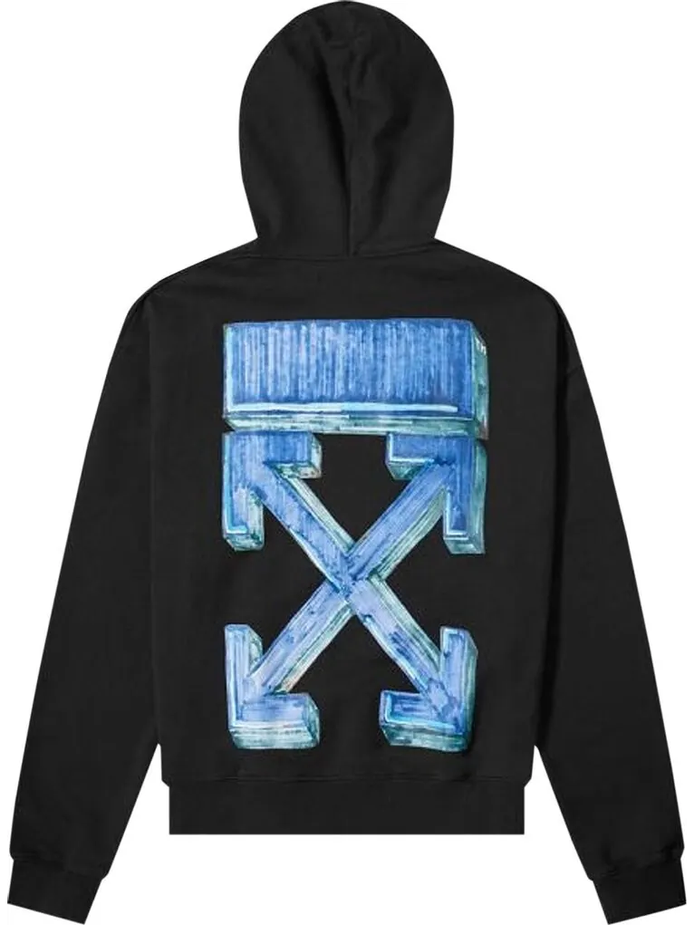 Худи Off-White Marker Over Hoodie 'Black/Blue' — изображение 2 из 2, черный