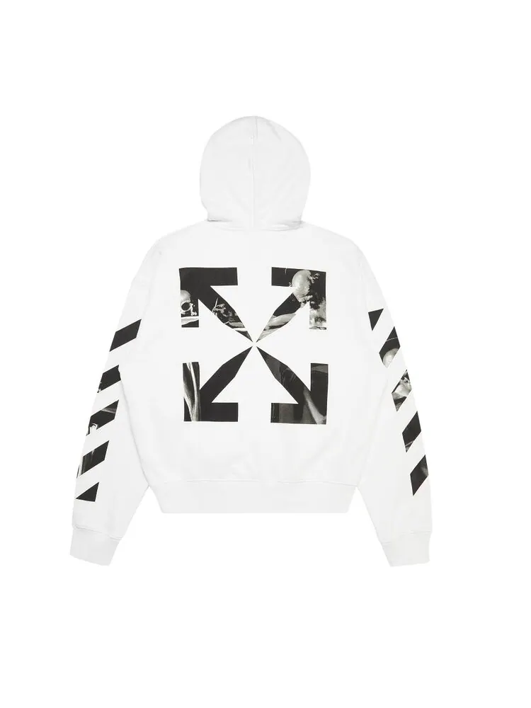 Худи Off-White Carav Arrow Over Hoodie 'White/Black' — изображение 2 из 3, белый