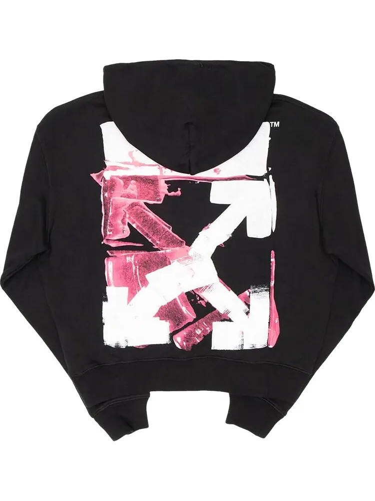 Худи Off-White Acrylic Arrow Over Hoodie 'Black/Fuchsia' — изображение 2 из 2, черный