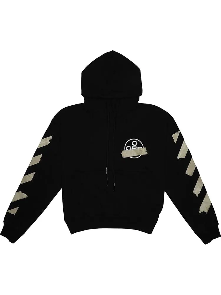 Худи Off-White Tape Arrows Over Hoodie 'Black/Beige' — изображение 1 из 3, черный