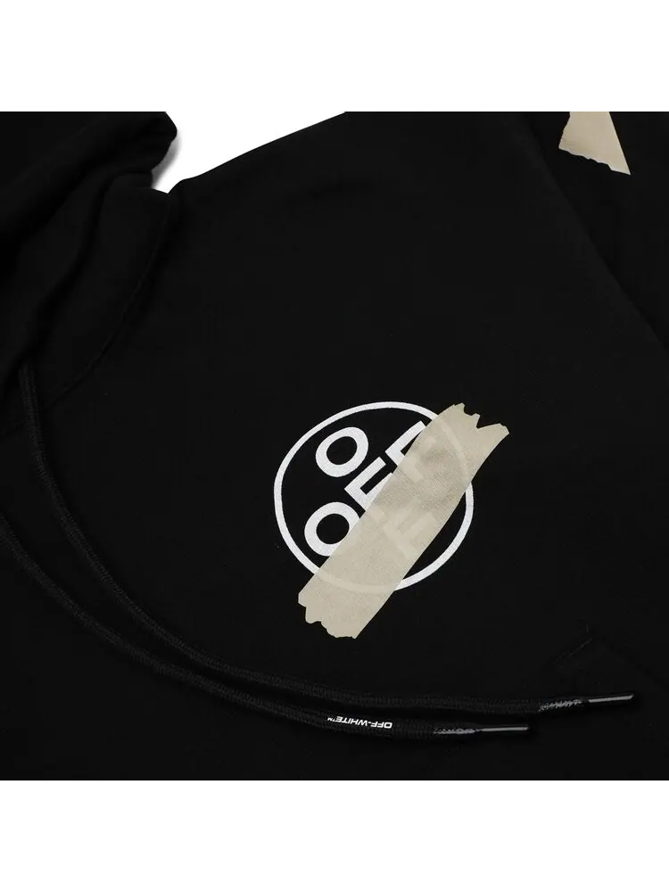 Худи Off-White Tape Arrows Over Hoodie 'Black/Beige' — изображение 3 из 3, черный