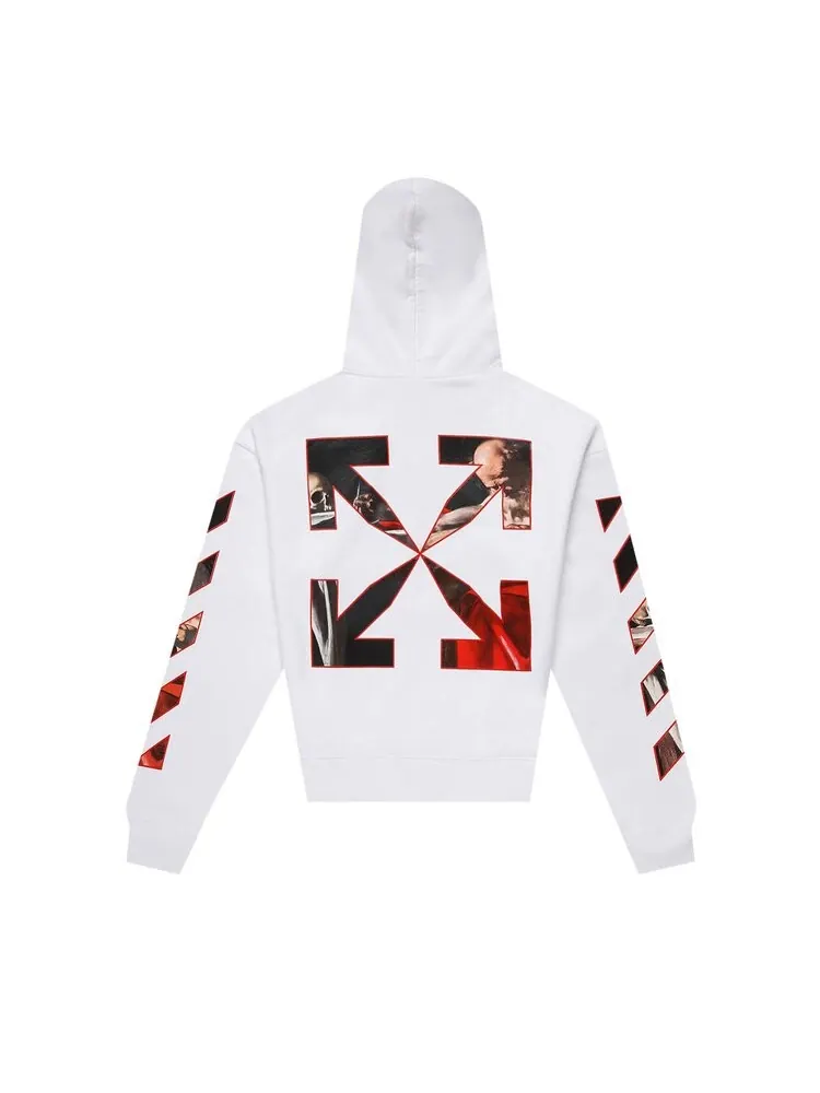 Толстовка Off-White Caravaggio Print Hooded Sweatshirt 'White/Black' — изображение 2 из 2, белый