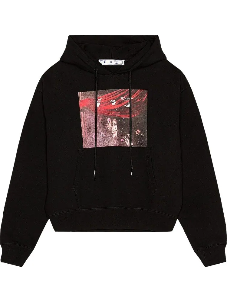 Худи Off-White Sprayed Caravaggio Over Hoodie 'Black/White' — изображение 1 из 2, черный