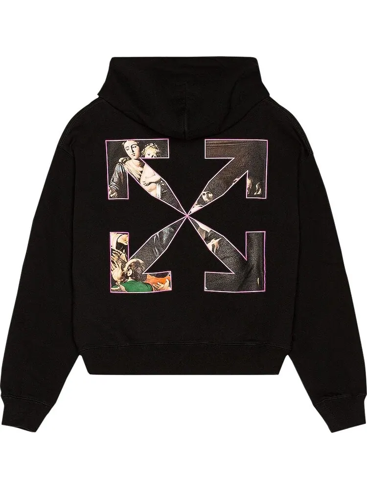 Худи Off-White Sprayed Caravaggio Over Hoodie 'Black/White' — изображение 2 из 2, черный