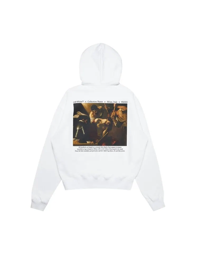 Худи Off-White Caravaggio Crowning Over Hoodie 'White/Black' — изображение 2 из 3, белый