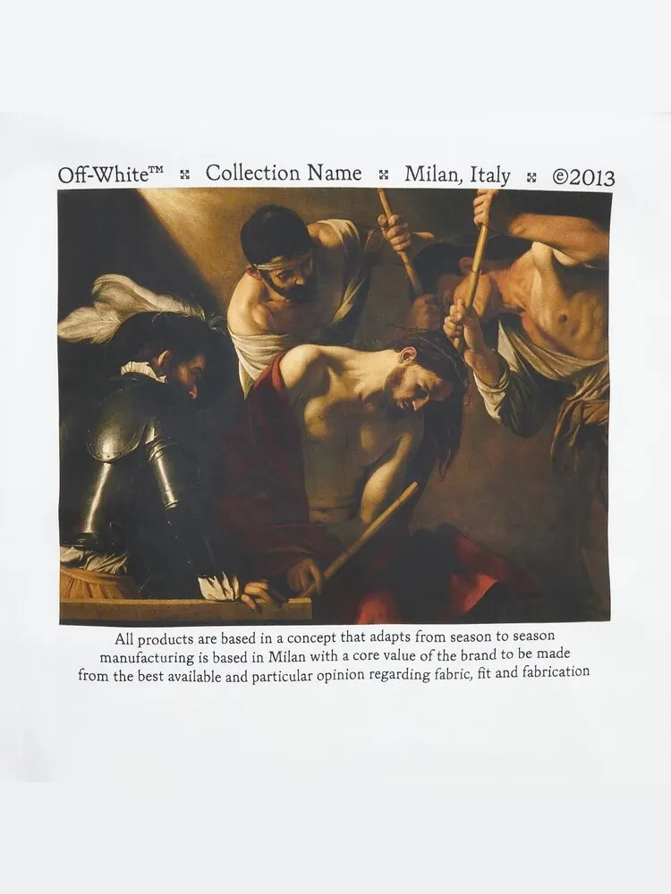 Худи Off-White Caravaggio Crowning Over Hoodie 'White/Black' — изображение 3 из 3, белый