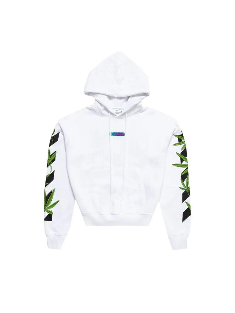 Худи Off-White Weed Arrows Over Hoodie 'White/Green' — изображение 1 из 2, белый