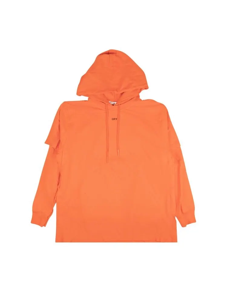 Худи Off-White Stencil Double Tee Hoodie Orange/Black — изображение 1 из 2, оранжевый/черный