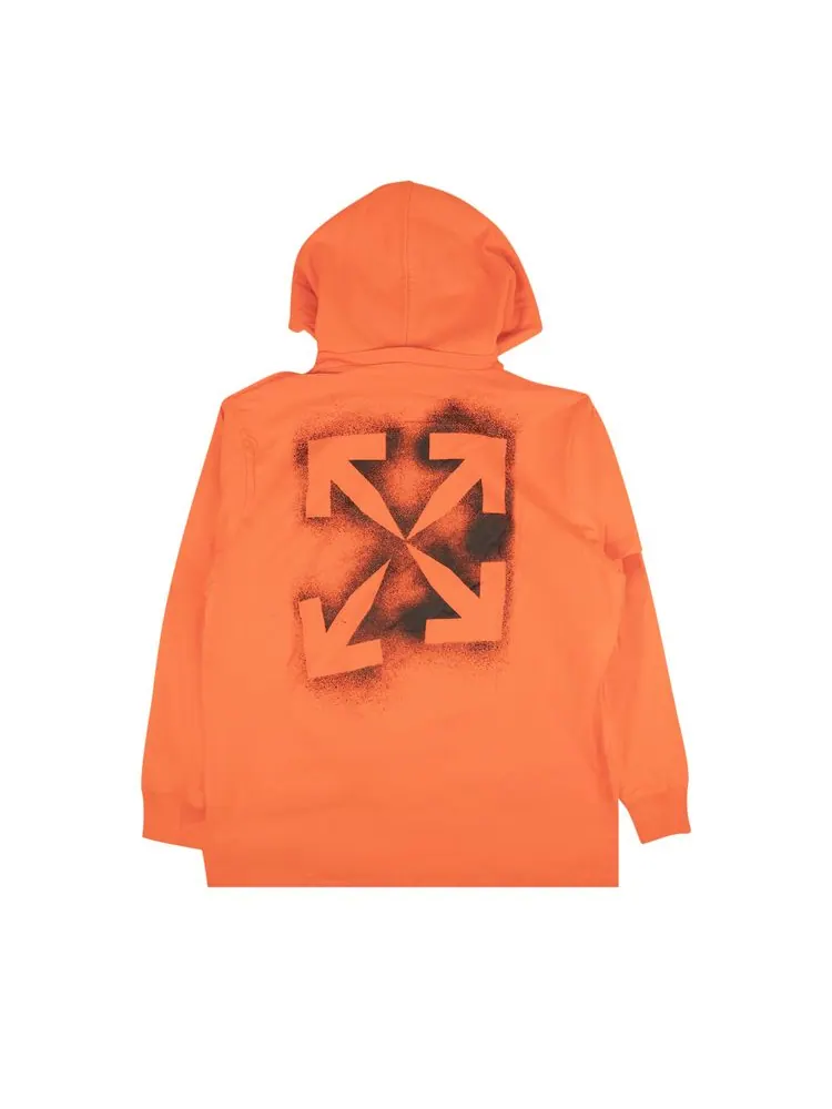 Худи Off-White Stencil Double Tee Hoodie Orange/Black — изображение 2 из 2, оранжевый/черный