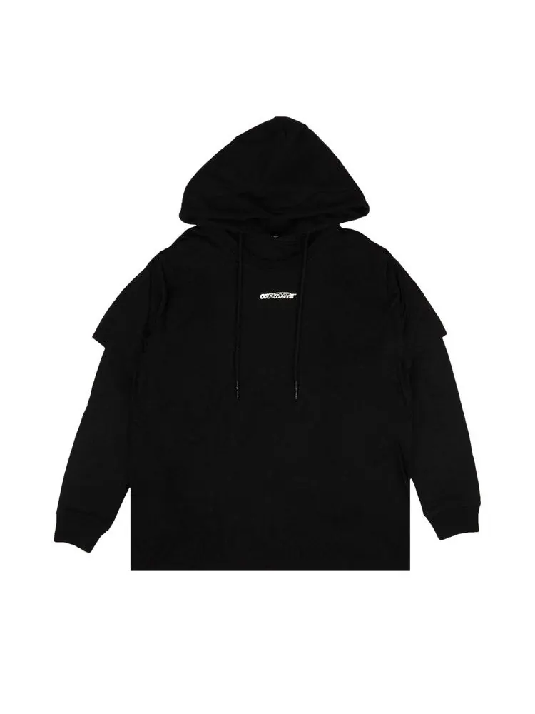Худи Off-White Barrel Worker Double Tee Hoodie — изображение 1 из 2, черный/белый