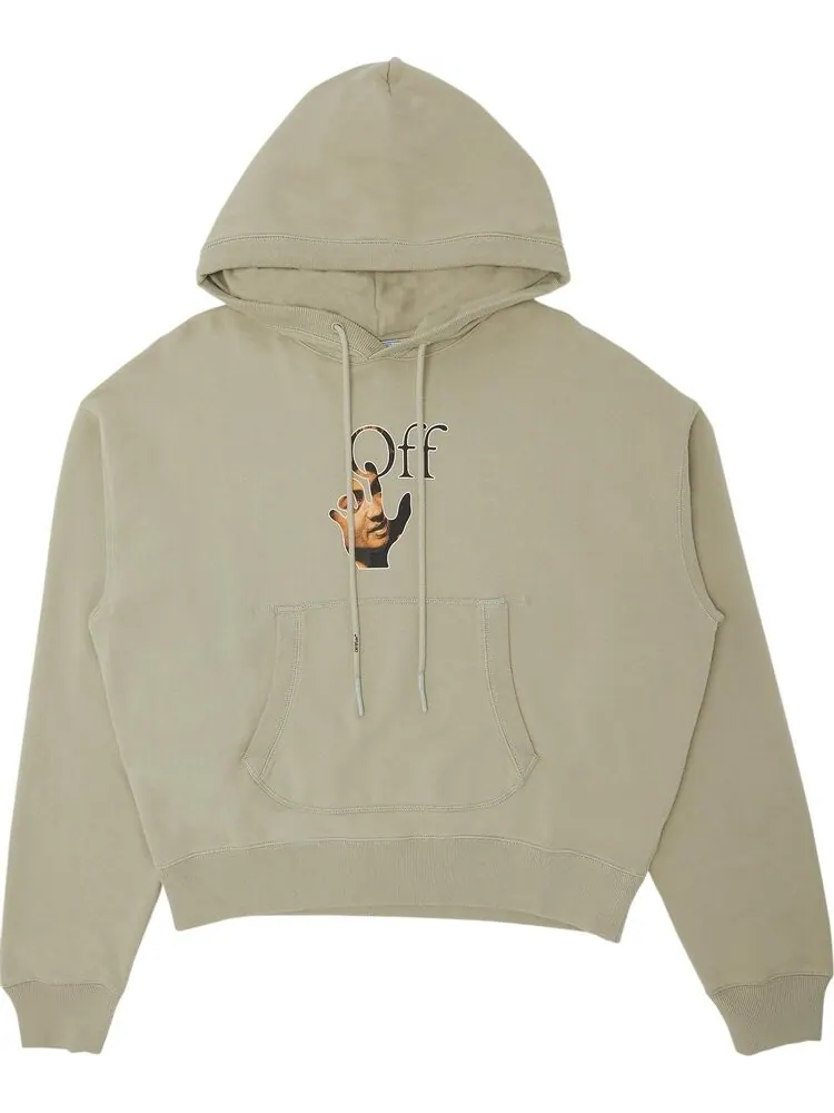 Худи Off-White Carav Hand Over Flatlock Hoodie 'Abbey Stone' — изображение 1 из 3, серый