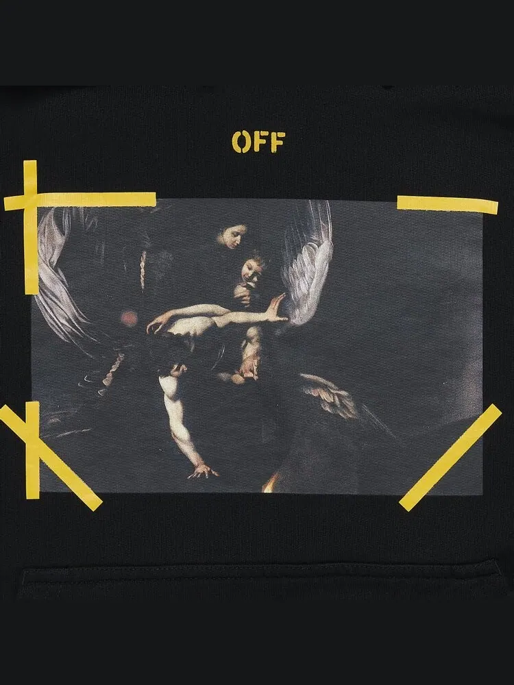 Худи Off-White Caravaggio Printed Hoodie 'Black/White' — изображение 3 из 3, черный