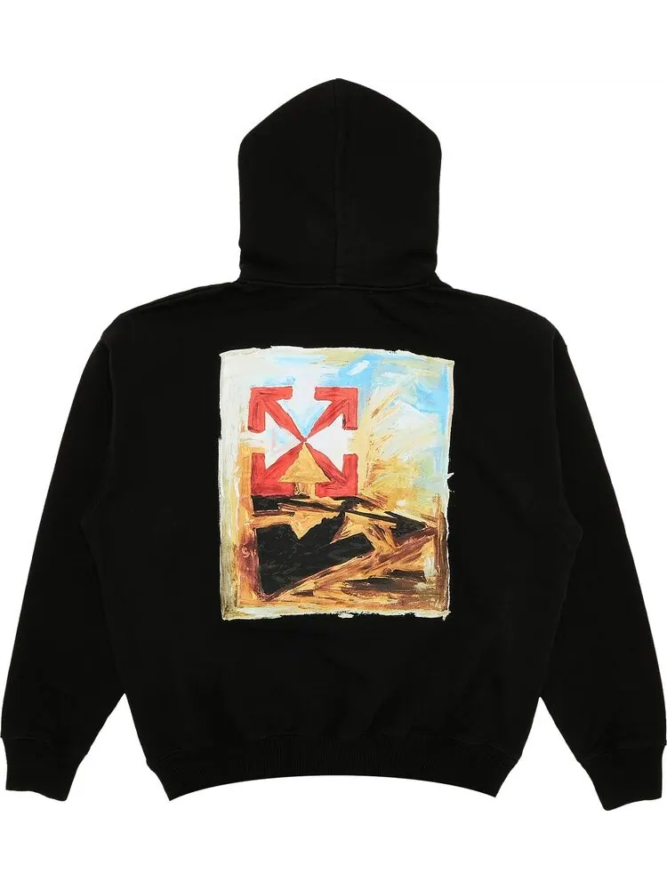 Худи Off-White Arrow On Canvas Skate Hoodie 'Black/Multicolor' — изображение 2 из 3, черный