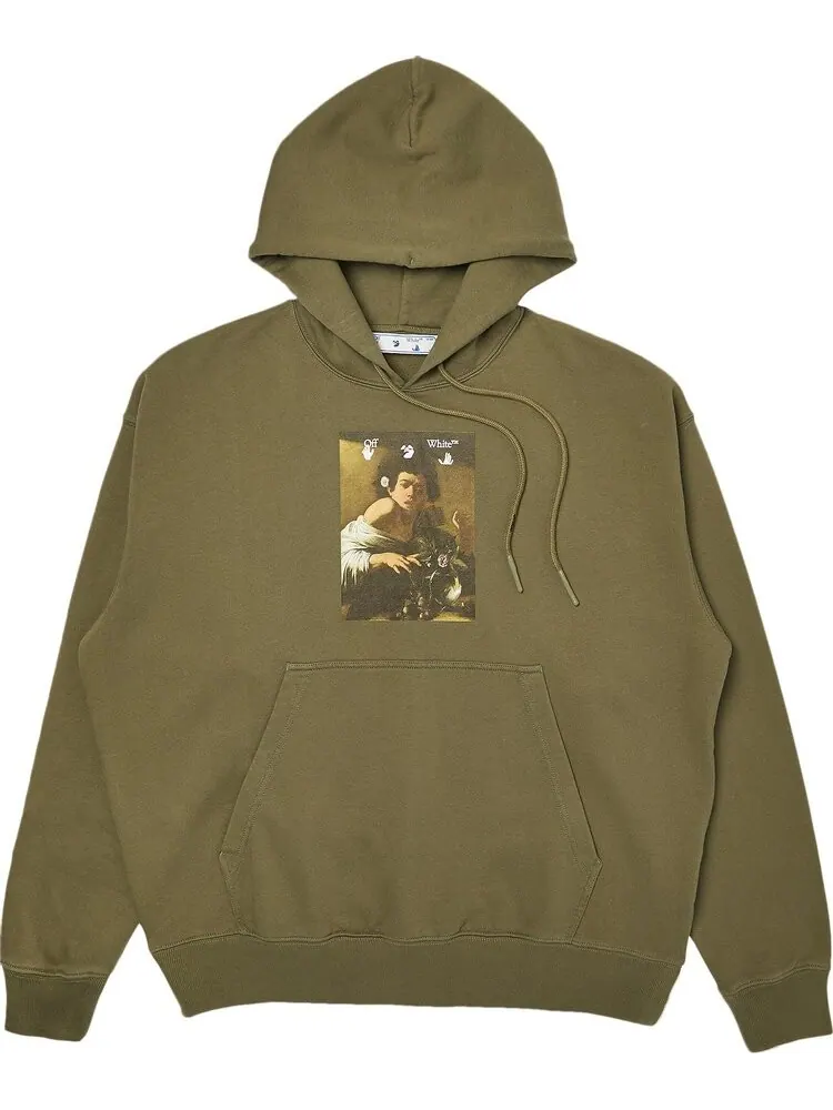 Худи Off-White Caravaggio Boy Skate Hoodie 'Greenmulticolor' — изображение 1 из 3, зеленый