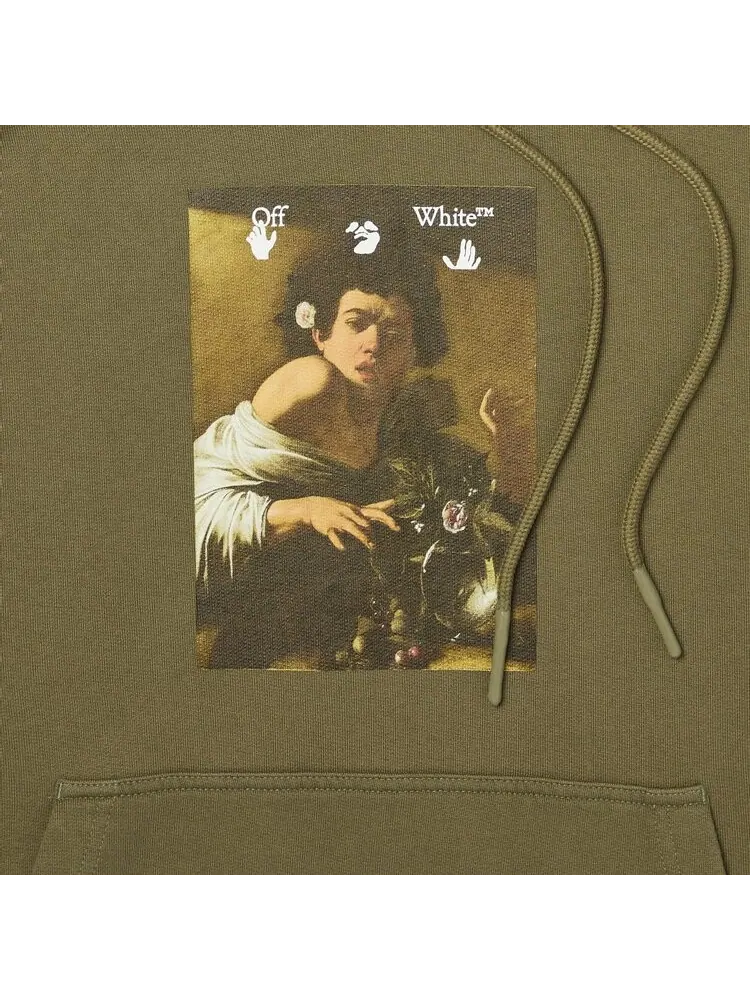 Худи Off-White Caravaggio Boy Skate Hoodie 'Greenmulticolor' — изображение 3 из 3, зеленый
