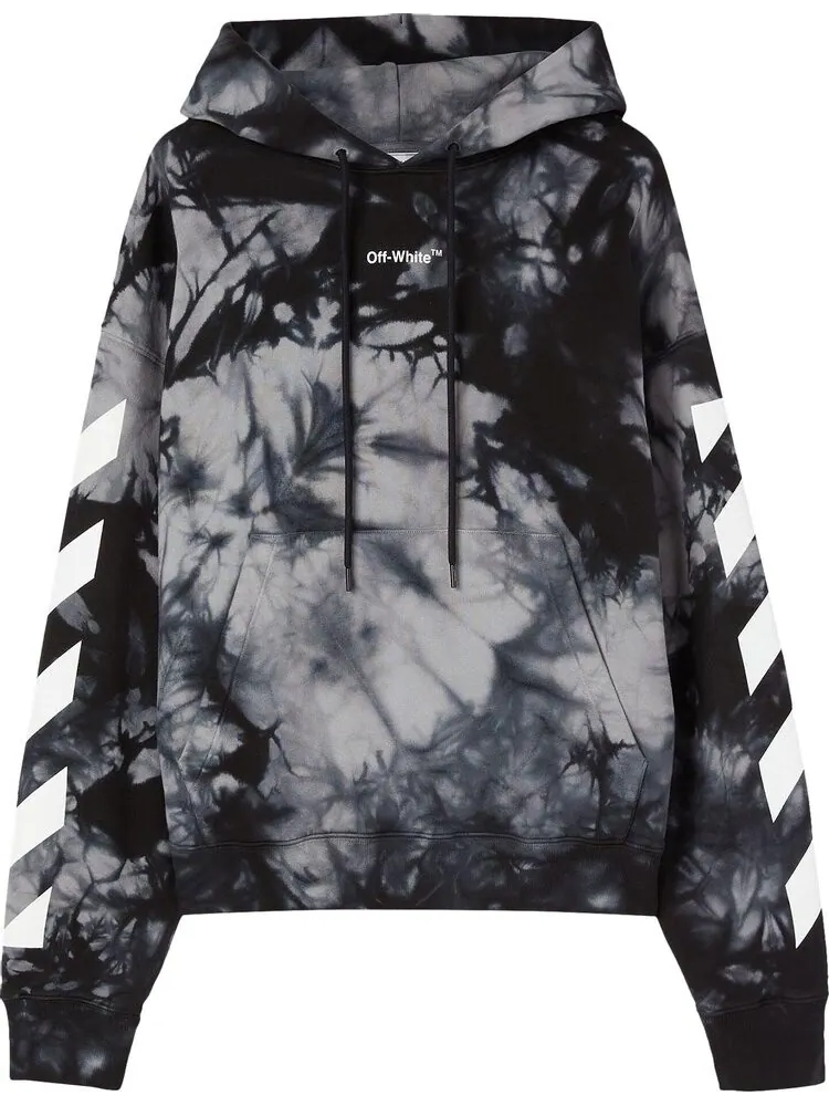 Худи Off-White Diag Arrow Tie Dye Skate Hoodie 'Warm Grey' — изображение 1 из 1, серый