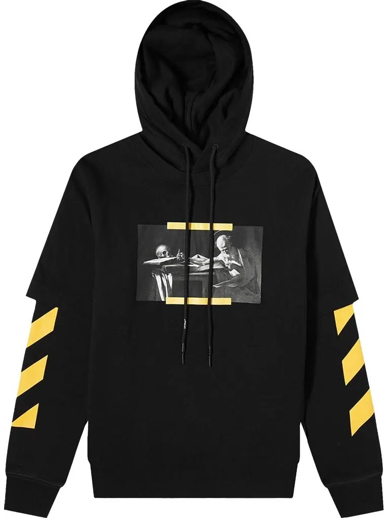 Худи Off-White Caravaggio Painting Double Sleeve Hoodie 'Black/Multicolor' — изображение 1 из 1, черный