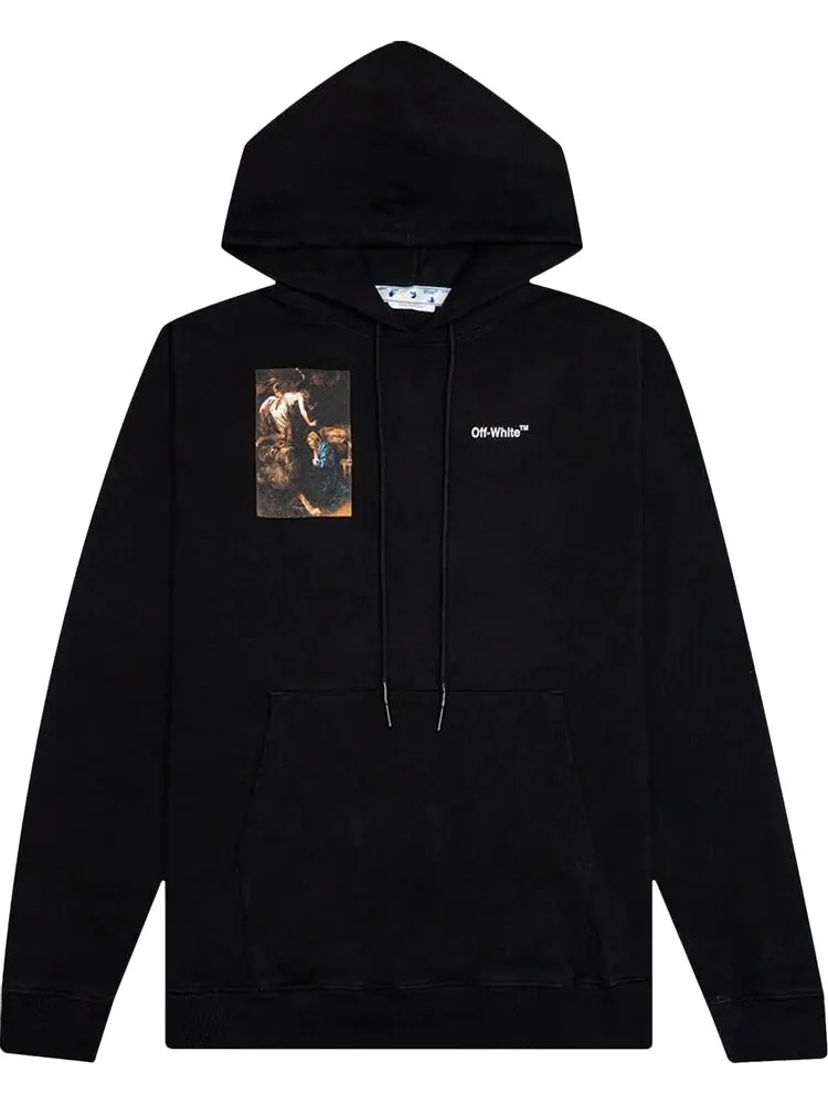 Худи Off-White Caravaggio Lute Slim Hoodie 'Black/White' — изображение 1 из 2, черный