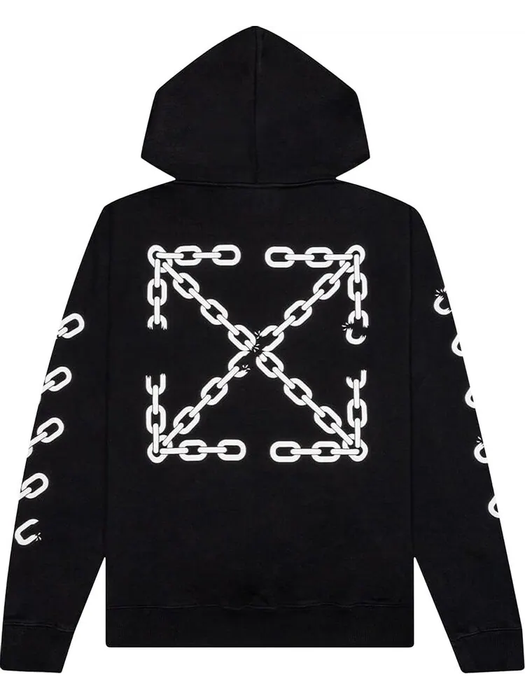 Худи Off-White Chain Arrow Slim Hoodie 'Black/White' — изображение 2 из 2, черный
