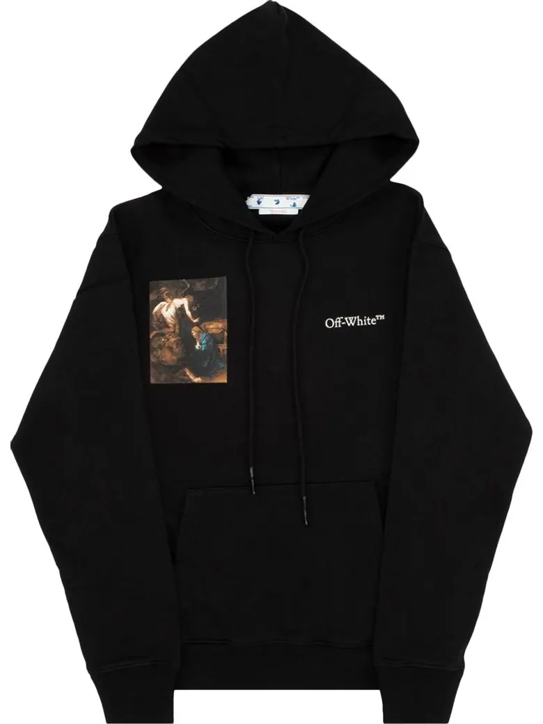 Худи Off-White Caravag Lute Slim Hoodie 'Black/White' — изображение 1 из 1, черный