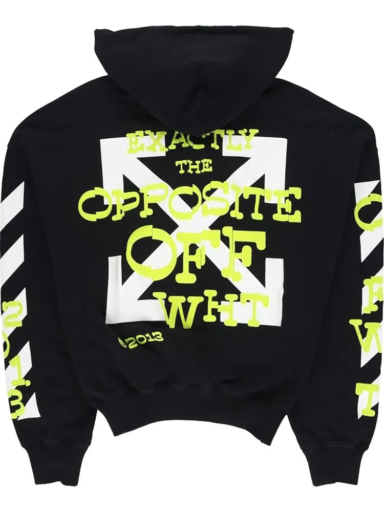 Худи Off-White Opposite Arrow Boxy Hoodie Black/Lime — изображение 2 из 2, черный