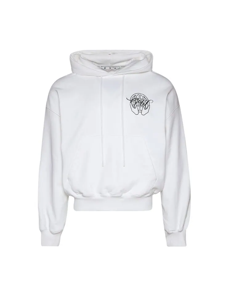 Худи Off-White Hand Arrow Boxy Hoodie 'White/Black' — изображение 1 из 1, белый