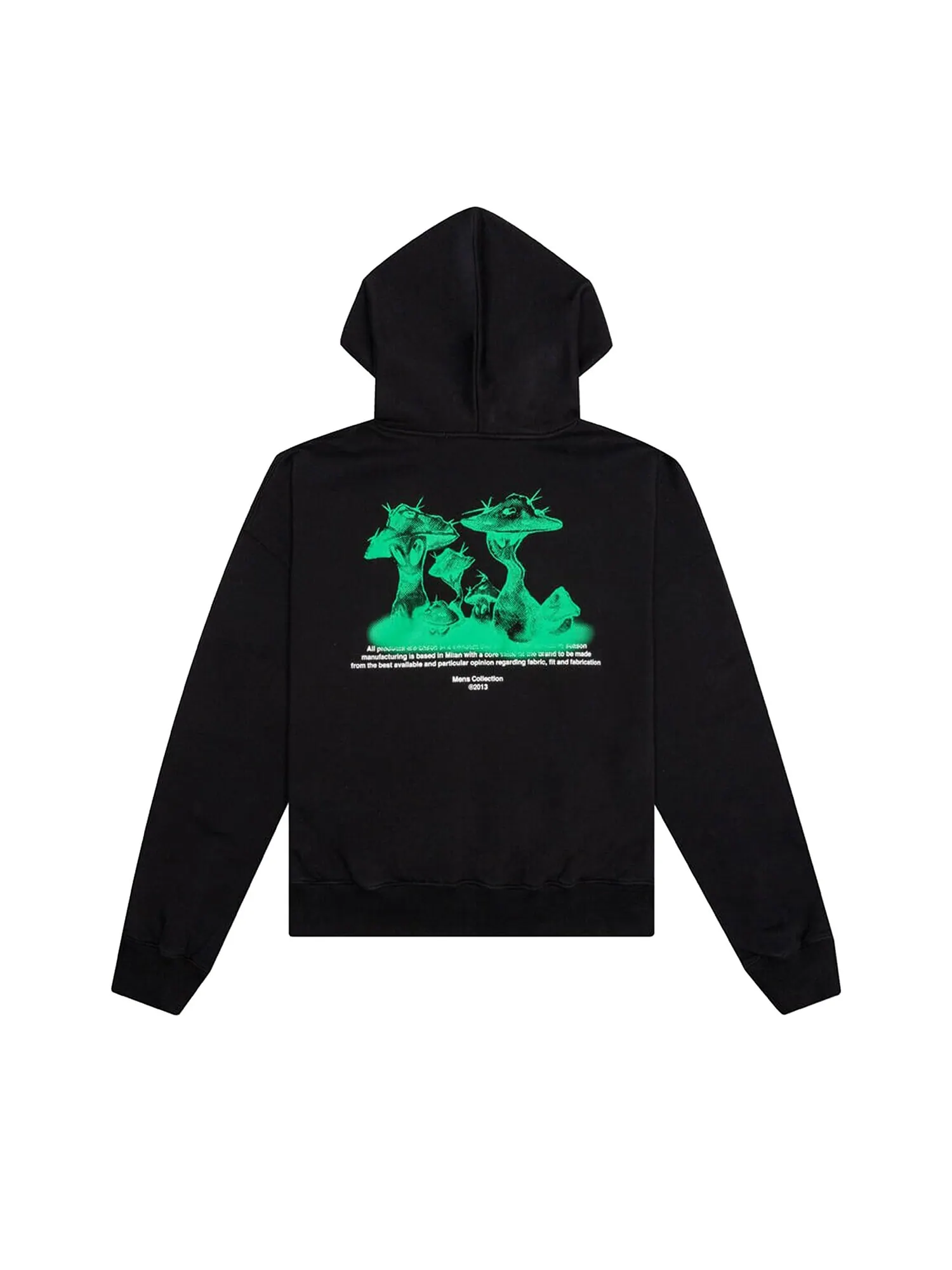 Свободная толстовка с капюшоном Off-White Alien Mush Черный/Зеленый — изображение 2 из 2