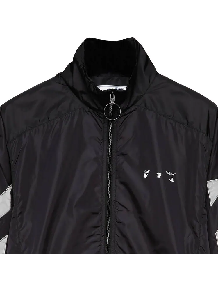 Ветровка Off-White Diag Nylon Tracktop 'Black/Limestone' — изображение 3 из 3, черный
