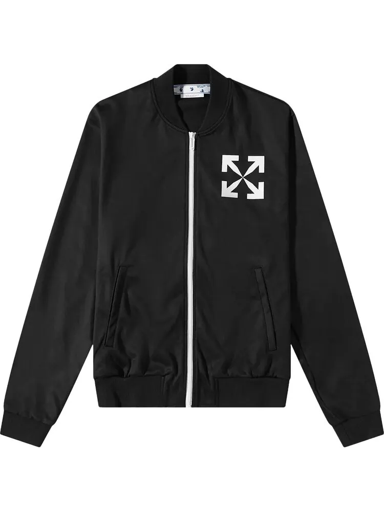 Ветровка Off-White Single Arrow Slim Tracktop 'Black/White' — изображение 1 из 1, черный