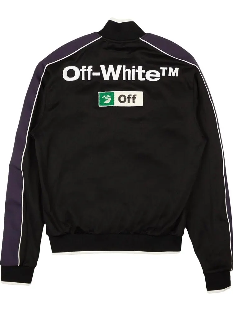 Ветровка Off-White Multilogo Slim Tracktop 'Black/White' — изображение 2 из 2, черный