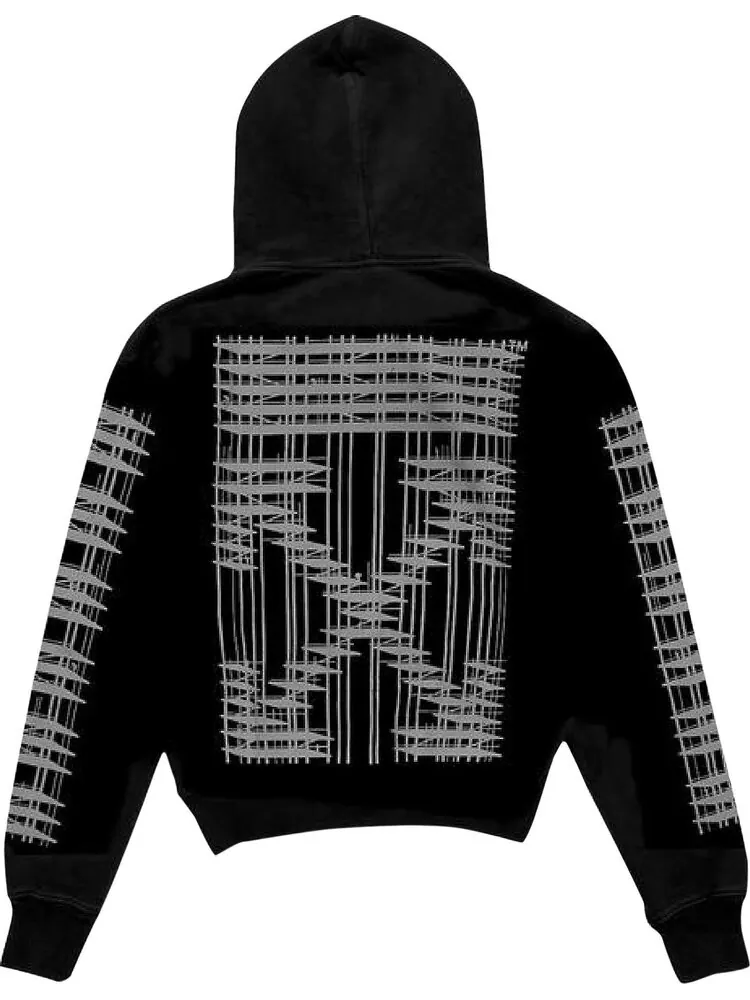 Худи Off-White Diag Indus Slim Zipped Hoodie 'Black / Silver' — изображение 2 из 2, черный