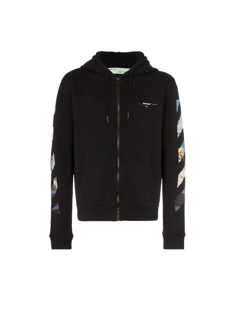 Худи Off-White Diag Multicolour Zipped Hoodie — изображение 1 из 1, черный